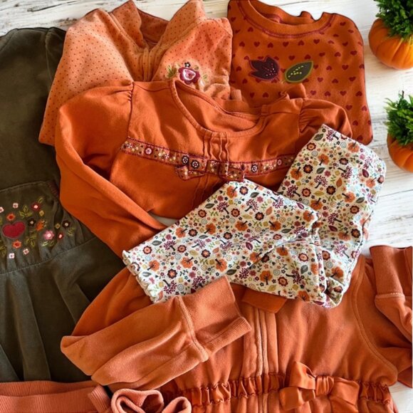 VINTAGE "Harvest Leaves" Line GYMBOREE set 5T Velour Cotton Ribbons - Picture 7 of 16